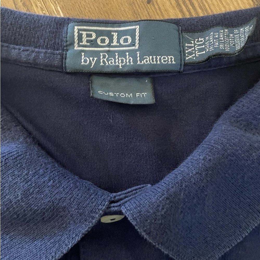 Polo by Ralph Lauren Navy Short-Sleeve Cotton Polo Shirt‎ Custom fit XXL - Picture 2 of 3